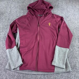 Under Armour Hoodie Women Large Maroon ASU Sun Devils ColdGear Full Zip Logo